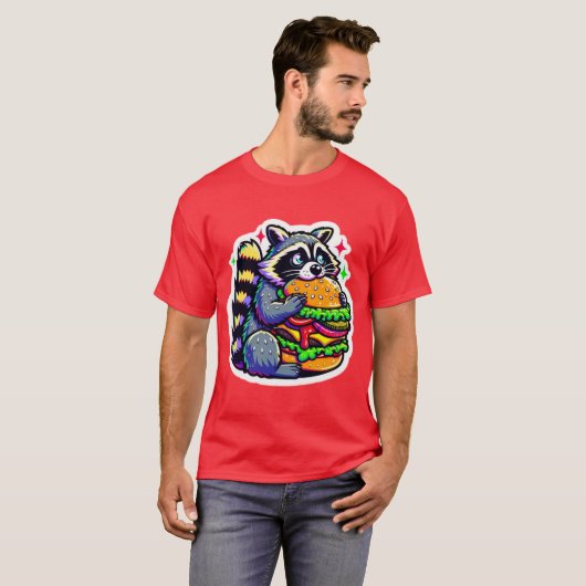 WASBEER DIE CHEESEBURGER EET 5 T-SHIRT (Voorkant volledig)