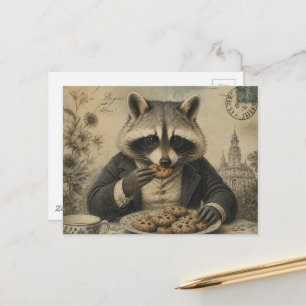 Wasbeer die koekjes eet Vintage  Briefkaart