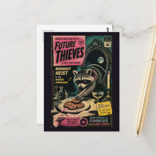 Wasbeer die koekjes steelt nep vintage boekcover briefkaart