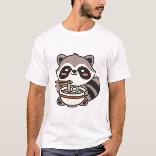 Wasbeer die Ramen Noodle eet T-shirt