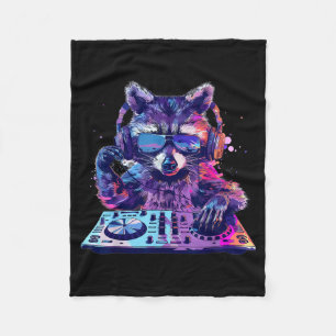 Wasbeer Dj Edm Techno House Muziek Grappig Dierenl Fleece Deken