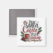 Wasbeer draagt kerstmuts en kerst magneet (Voorkant / Achterkant)