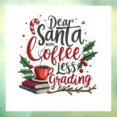 Wasbeer draagt kerstmuts en kerst raamsticker (Vel 3)