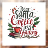 Wasbeer draagt kerstmuts en kerst raamsticker (Vel 2)