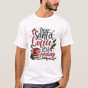 Wasbeer draagt kerstmuts en kerst t-shirt
