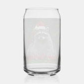 Wasbeer draagt rode kerstmuts vakantie blikvorm glas (Achterkant)