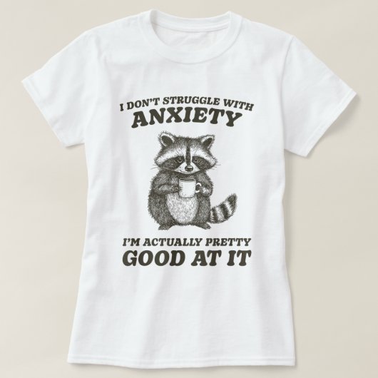Wasbeer Drink koffie Angst Humor T-shirt (Design voorkant)
