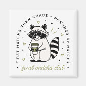 Wasbeer drink matcha club grappig kawaii dier magneet (Voorkant)