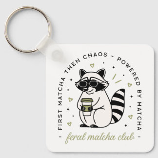 Wasbeer drink matcha club grappig kawaii dier sleutelhanger