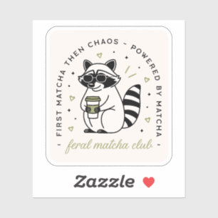 Wasbeer drink matcha club grappig kawaii dier sticker