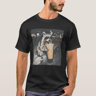 Wasbeer-Drinkend-Ijskoude-Koffie T-shirt