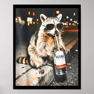 Wasbeer drinkt grappig dier meme mannen vrouwen poster