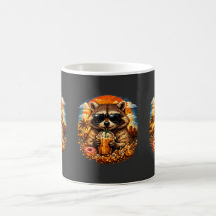 Wasbeer drinkt ijskoude koffie Grappig dier Meme Koffiemok