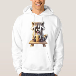 Wasbeer drinkt ijskoude koffie hoodie