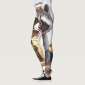 Wasbeer drinkt ijskoude koffie leggings (Links)