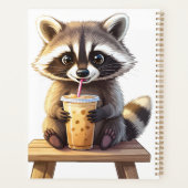 Wasbeer drinkt ijskoude koffie planner (Achterkant)
