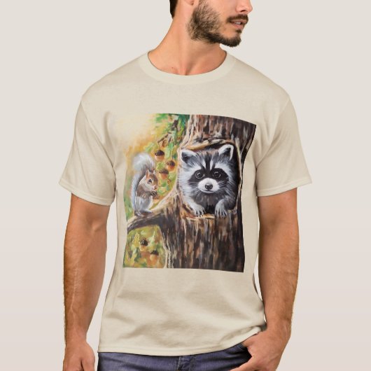 Wasbeer & eekhoorn t-shirt (Voorkant)