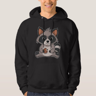Wasbeer Eet Chocolate Chip Koekje Schattige Wasbee Hoodie