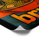 Wasbeer Eet Japanse Ramen Noedels Mannen Vrouwen K Poster (Hoek)