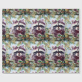 Wasbeer en dennenboom kerst inpakpapier (Vlak)