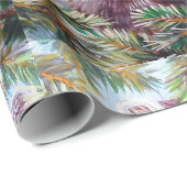 Wasbeer en dennenboom kerst inpakpapier (Rol Hoek)