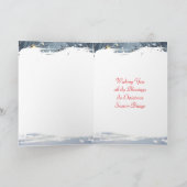 Wasbeer en eekhoorn hangen kerstverlichting feestdagen kaart (Binnen)