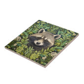 Wasbeer en gebladerte art nouveau stijl tegeltje (Zijkant)