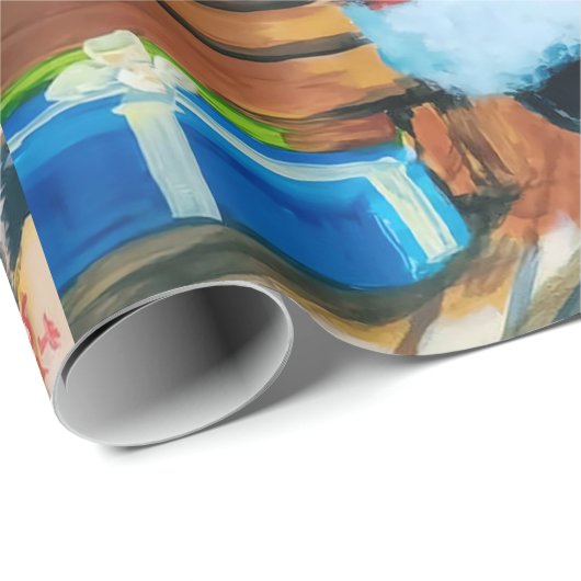 Wasbeer en Kerstman inpakpapier (Rol Hoek)