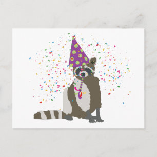 Wasbeer Feest - Dieren die een Feestje Hebben Briefkaart