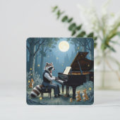 Wasbeer geeft een piano recital in het bos kaart (Staand voorkant)