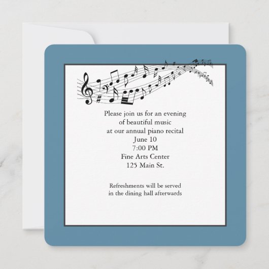 Wasbeer geeft een piano recital in het bos kaart (Achterkant)