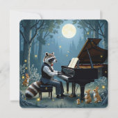 Wasbeer geeft een piano recital in het bos kaart (Voorkant)