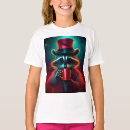 Wasbeer gekleed in een rode outfit Drink koffie T-shirt