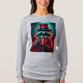 Wasbeer gekleed in een rode outfit Drink koffie T-shirt