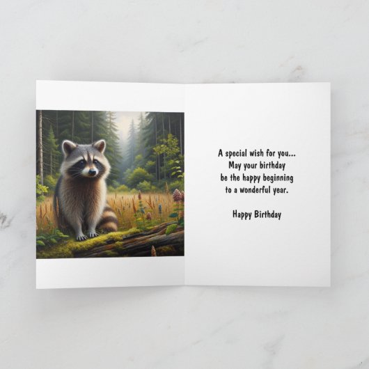Wasbeer Gelukkige Verjaardag Groetkaart Kaart (Binnen)