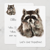 Wasbeer geven Kusjes Afscheid Custom Party Uitnodi Kaart (Voorkant / Achterkant)
