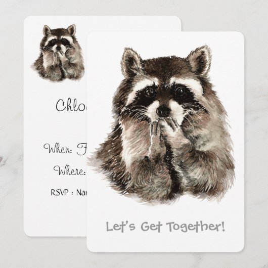 Wasbeer geven Kusjes Afscheid Custom Party Uitnodi Kaart (Voorkant / Achterkant)