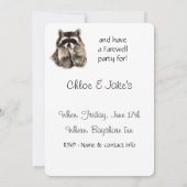 Wasbeer geven Kusjes Afscheid Custom Party Uitnodi Kaart (Achterkant)