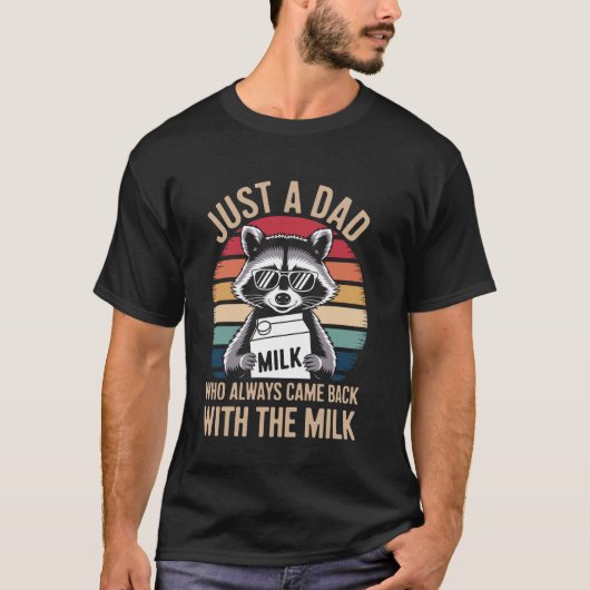Wasbeer Grappige Vaderdag Papa Melk T-shirt (Voorkant)