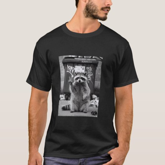 Wasbeer Grappige Wasbeer Selfie Afvalcontainer Vui T-shirt (Voorkant)