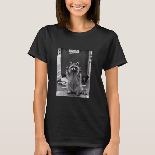 Wasbeer Grappige Wasbeer Selfie Afvalcontainer Vui T-shirt (Voorkant)