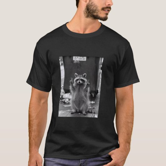 Wasbeer Grappige Wasbeer Selfie Afvalcontainer Vui T-shirt (Voorkant)