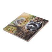 Wasbeer & Grijze Eekhoorn Decoratieve Tegels Tegeltje (Zijkant)