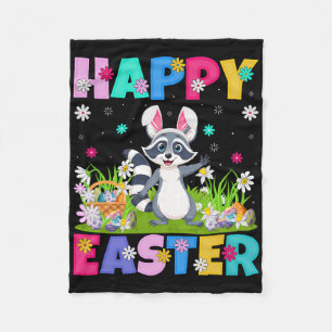 Wasbeer Happy Pasen Eierzoeker Konijn Oor Wasbeer Fleece Deken