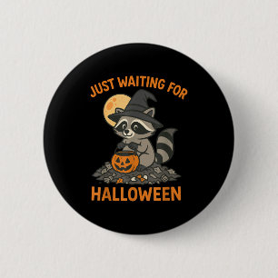 Wasbeer heksenhoed pompoen halloween snoep of een ronde button 5,7 cm