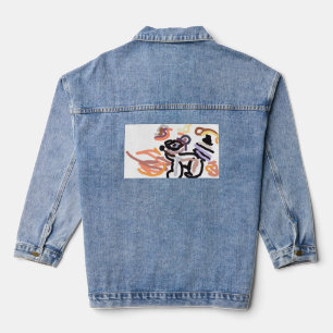 Wasbeer herfst zonsondergang leuk denim jacket