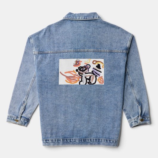 Wasbeer herfst zonsondergang leuk denim jacket (Achterkant)
