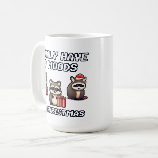 Wasbeer Ik heb maar 3 stemmingen met Kerstmis Koffiemok (Voorkant links)