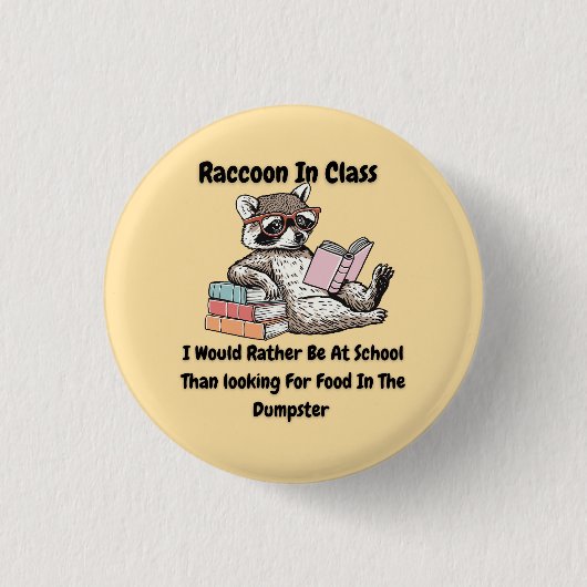 Wasbeer in de klas ronde button 3,2 cm (Voorkant)