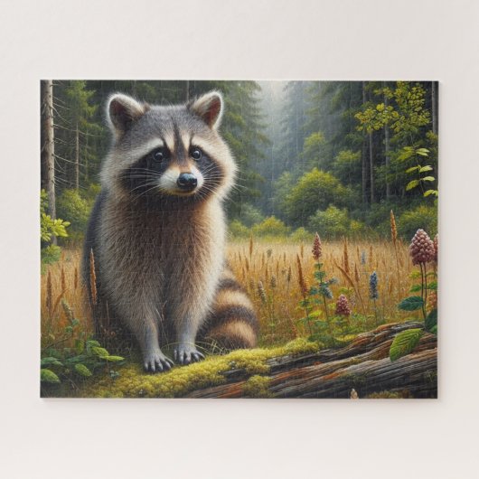 Wasbeer in de natuur Woods  Legpuzzel (Horizontaal)